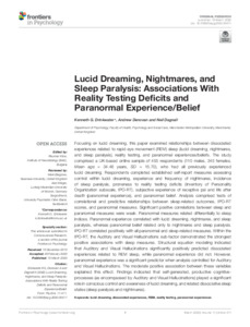 research paper on lucid dreaming